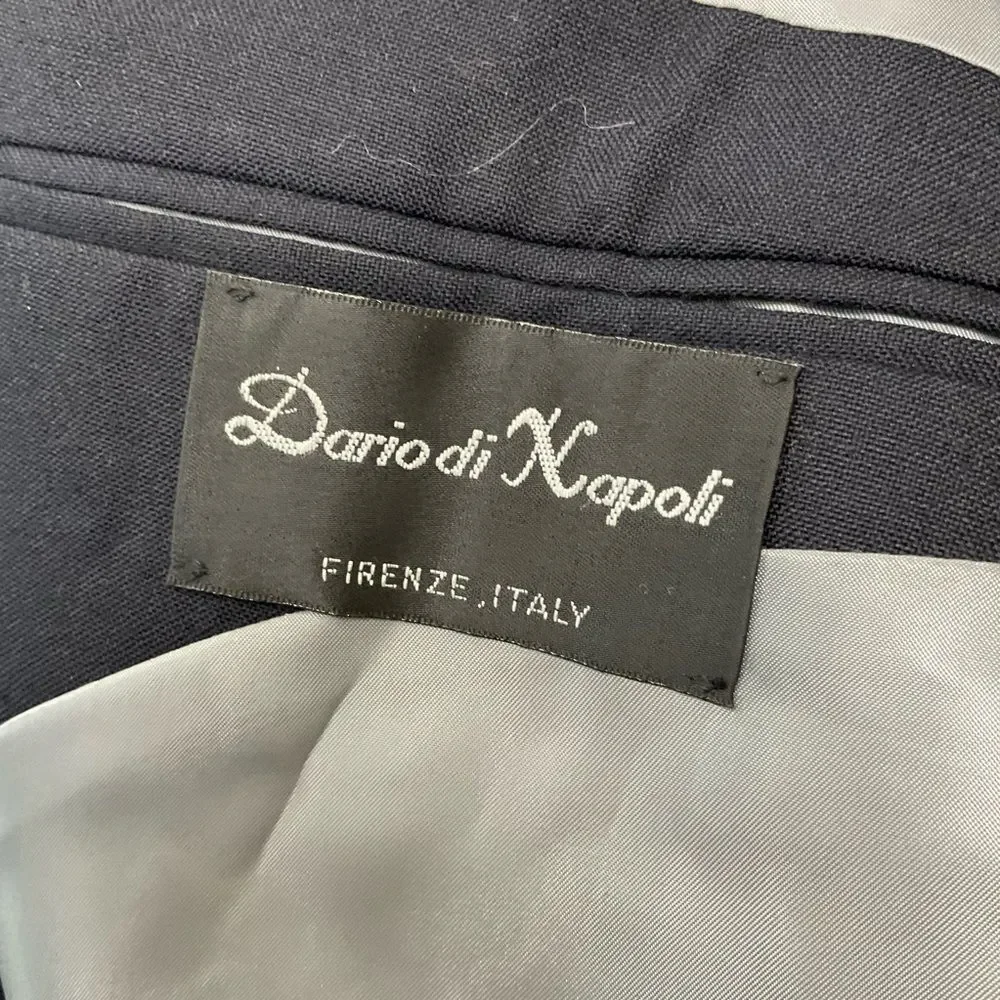 Dario Di Napoli Men's Navy Blue 100% Wool Two Button Blazer Jacket Size 44